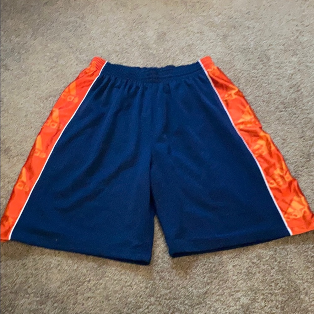 Adidas 2006 blue & orange mesh basketball shorts L